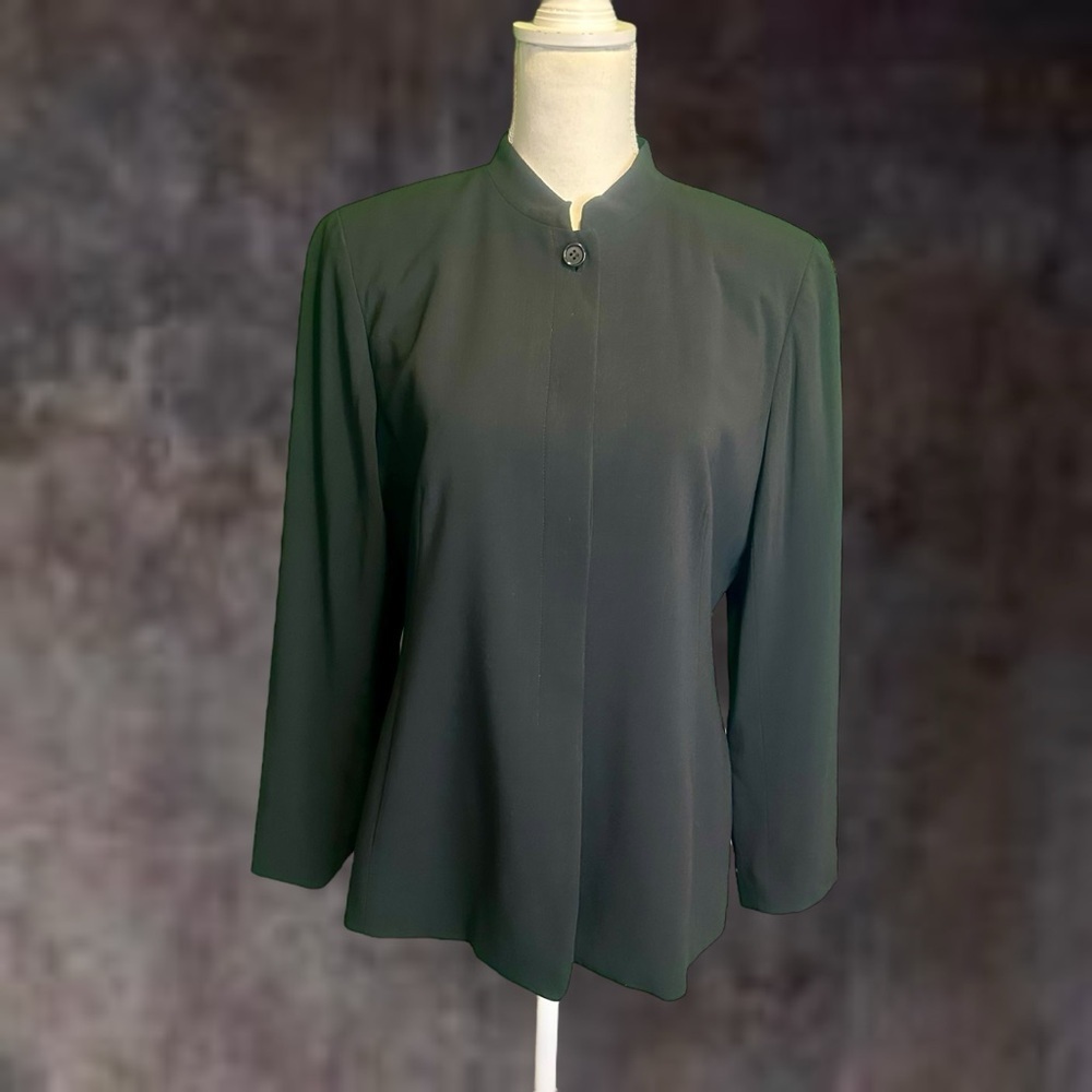 Emanuel Ungaro Black Wool Button-Up Suit Jacket Size 12